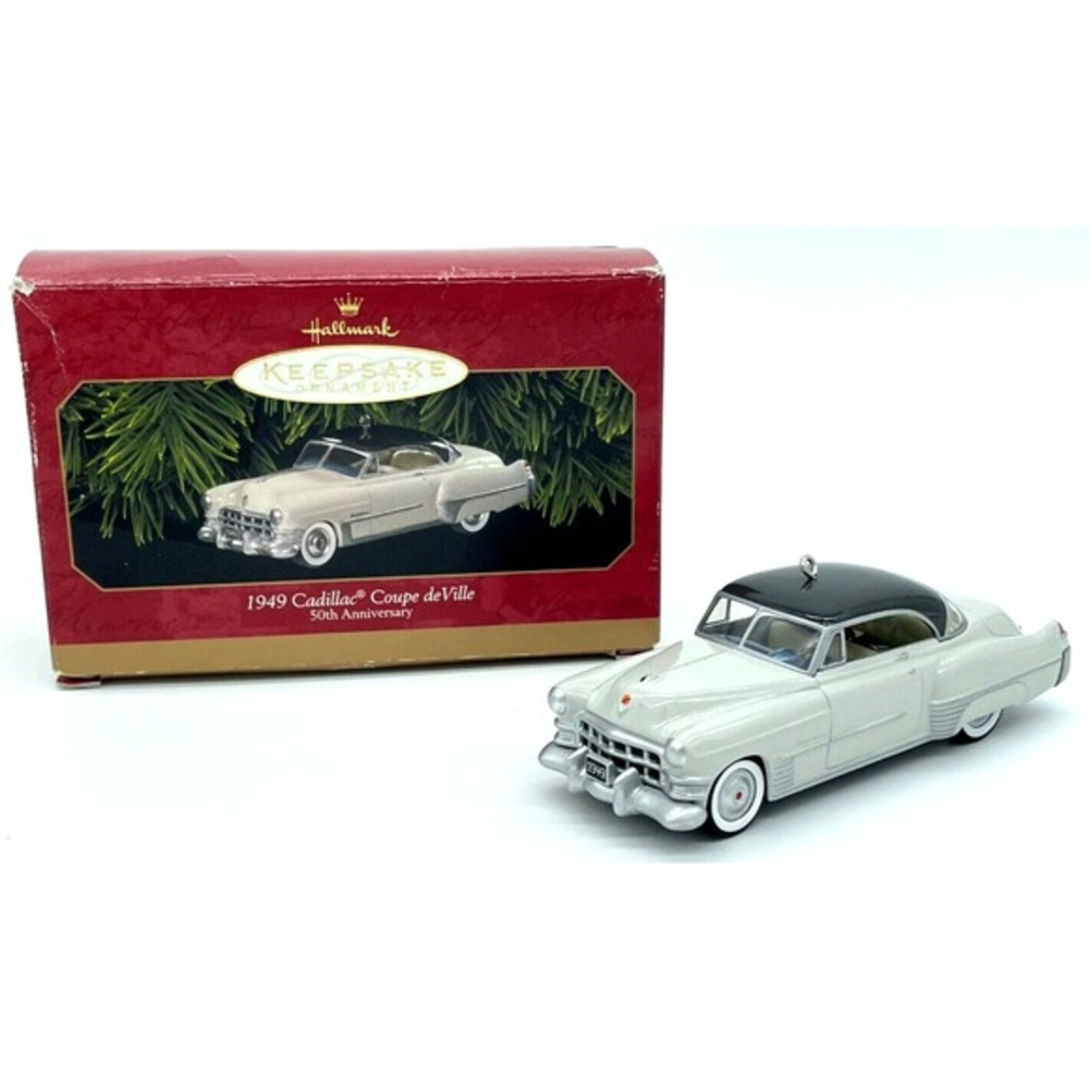 Vintage 1999 HALLMARK 1949 Cadillac Coupe deVille Christmas Ornament in Box